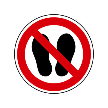 marcher Interdit Panneau signalisation rond rouge