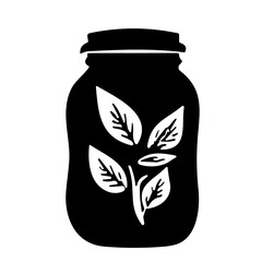 Silhouette Jar with Butterflies, Silhouette Mason Jar, Silhouette Jar Clipart, Jar