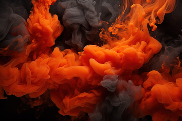 Obraz premium black and orange mystic smoke background design