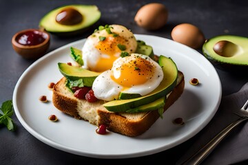 fried eggs with vegetables