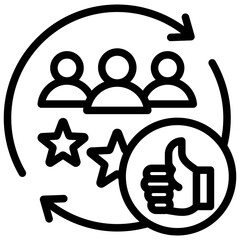 Customer Satisfaction Outline Icon