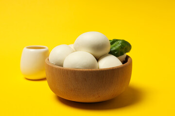 Mozzarella cheese, concept of tasty dairy products