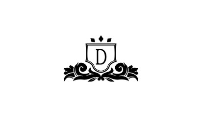 Black Elegant Logo Flat Style D