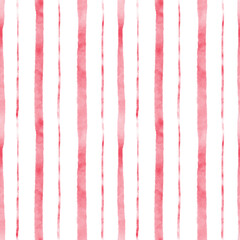 Seamless watercolour textured candy stripes in red and white, great for Valentine's theme, birthday parties, pajamas, linen shirts, wrapping paper, curtains, tablecloths, bedding, scarves, and more.