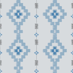 Seamless textured rug inspired pattern in painted woven style, geometric shapes, modern classic style, in shades of blue, great for wallpapers, tapestries, stationery, mats, wall hanging, printable