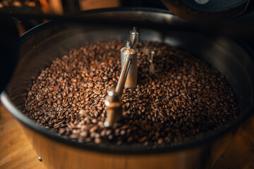 Coffee beans roasted from the machine