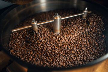 Coffee beans roasted from the machine