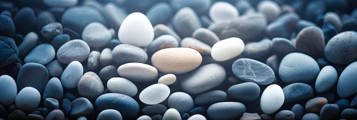 Foto op Canvas background of shiny gray stones and pebbles.  © W&S Stock
