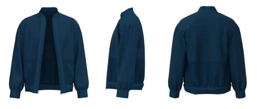 Navy Blue Jacket isolated. Sweater jacket with zipper