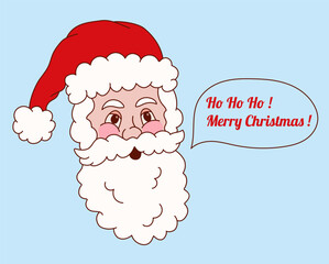santa claus vector portrait cartoon illustration wishing merry christmas