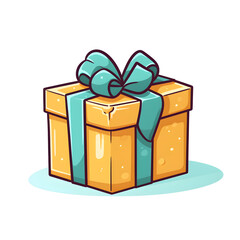 Obraz premium gift box - cartoon icon - illustration - white background