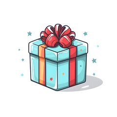 gift box - cartoon icon - illustration - white background