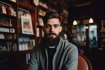Obraz premium Picture of Italian barbershop. Professional male hairstylist in salon