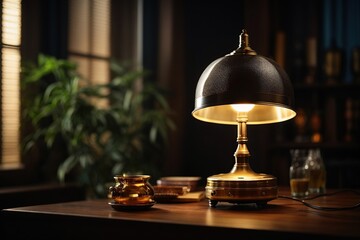 Table lamp with retro style, ai generated