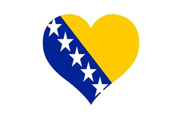 love flag Bosnia and Herzegovina on white background