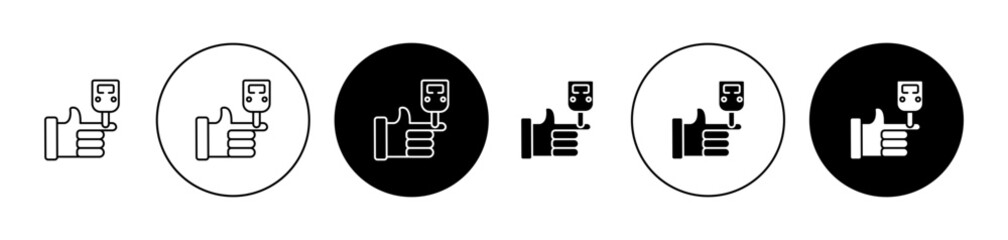 Blood Sugar Test Vector Icon Set. Diabetes Test Sign for UI Designs.