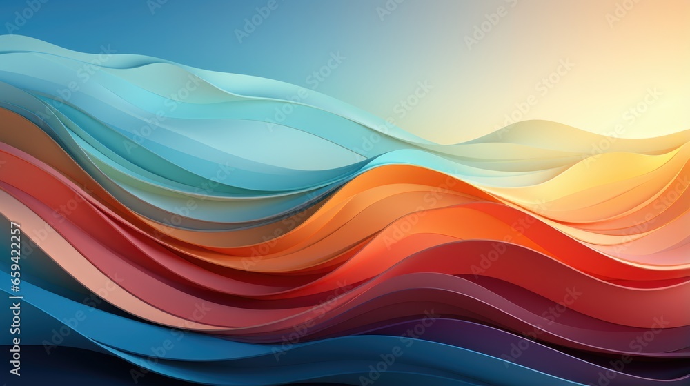 Poster digital abstract image landscape in colored smooth have a glossy texture wallpaper