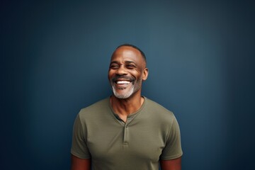 Mature black man smile happy face portrait