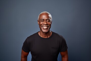 Fototapeta premium Mature black man smile happy face portrait