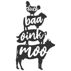 Cluck Baa Oink Moo - Farming Illustration