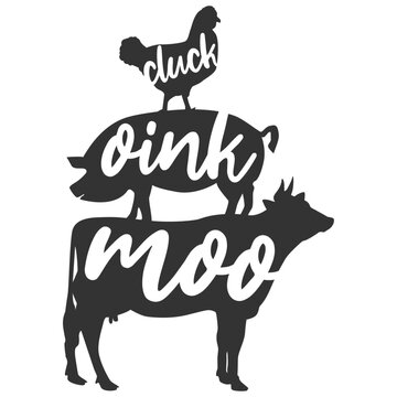 stacked farm animals silhouette clip art preview