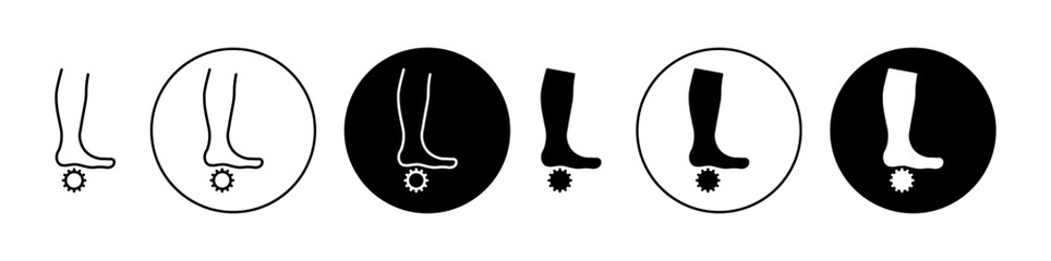 Foot massage orthopedic ball Line Icon Set. Vector symbol for UI designs. - obrazy, fototapety, plakaty