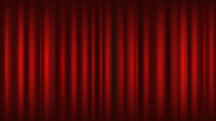 Red stage curtain vector background