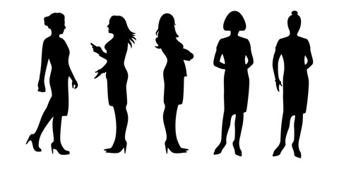 silhouettes of business women