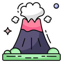 An editable design icon of volcano 