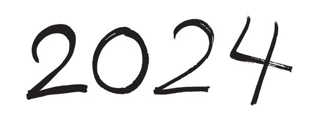 文字　2024　筆文字　年賀　手書き