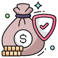 A premium download icon of financial security 