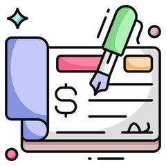 Vector design of cheque writing