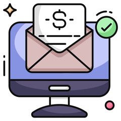 Trendy design icon of financial mail