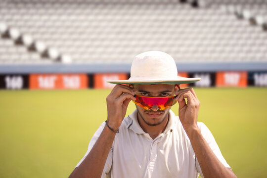 Portrait of a cricket player/fielder - Powered by Adobe