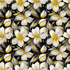 seamless pattern with yellow flowers generative ai