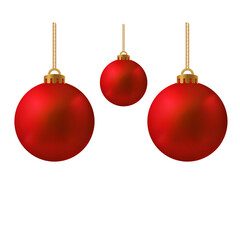 decorated Christmas balls  isolated or transparent background. Xmas ball.