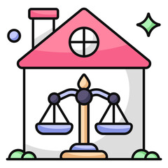 Creative design icon of court building 