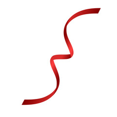 Decorative red satin ribbon transparent png  isolated on white background
