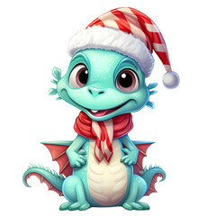 Cute Lizards Dragon Christmas Clipart Illustration