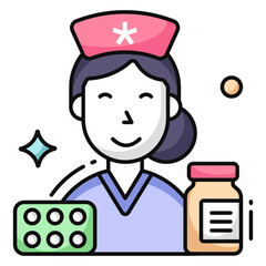 A unique design icon of drugs bottle