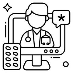 An icon design of online doctor