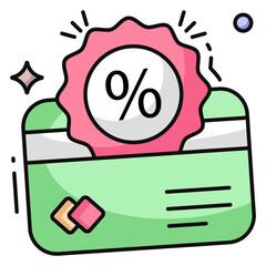 Naklejka premium Premium download icon of discount card