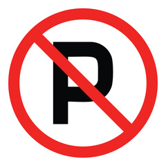 traffic symbol no parking, no stopping, vector isolated on white background. simple and modern design