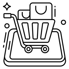 Unique design icon of shopping website