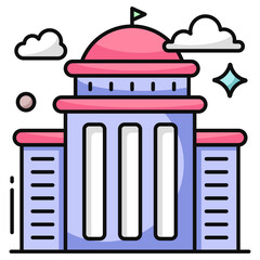 Unique design icon of govt building 