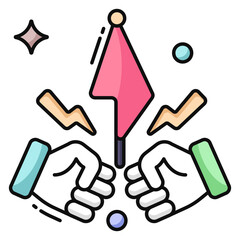 A unique design icon of conflict 