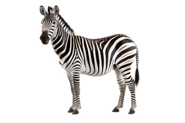 Fototapeta na wymiar Zebra isolated on transparent background, Generative Ai