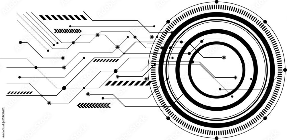 Poster drawing of a electronic circuit board with processor