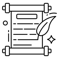A flat design icon of vintage writing 