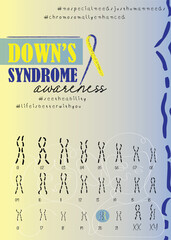 World Down syndrome day concept vector illustration on white background. Children illness support.
